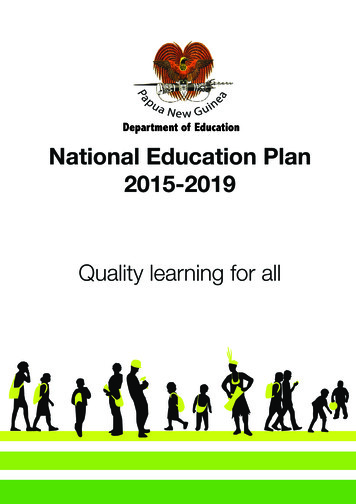Department Of Education National Education Plan 2015-2019