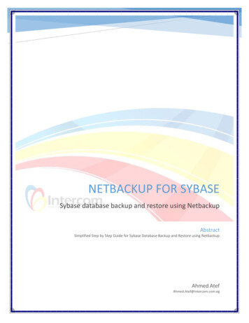 Netbackup For Sybase - Veritas