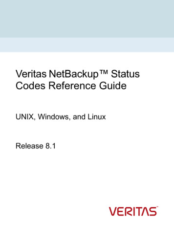 Veritas NetBackup Status Codes Reference Guide: UNIX .