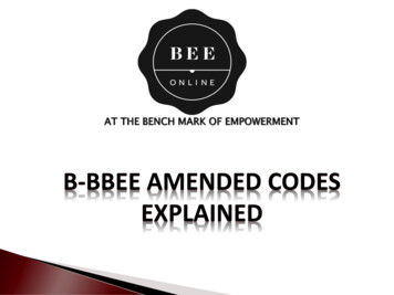 B-BBEE AMENDED CODES EXPLAINED