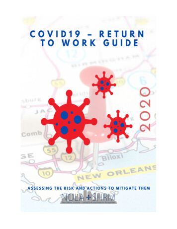 COVID-19 - RETURN TO WORK GUIDE - Bayou SHRM