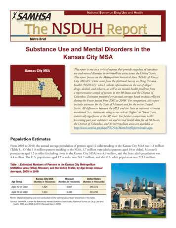 Substance Use And Mental Disorders In The Kansas City MSA
