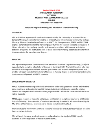 Nursing Agreement - Mizzou Admissions // University Of Missouri