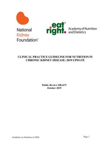 CLINICAL PRACTICE GUIDELINE FOR NUTRITION IN 