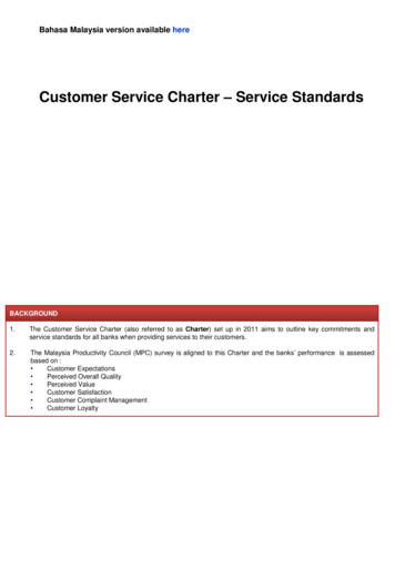 Customer Service Charter Service Standards - OCBC