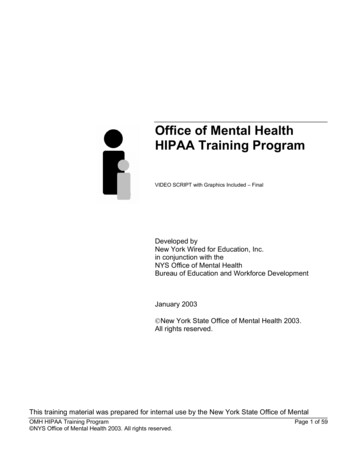 Office Of Mental Health HIPAA Training Program