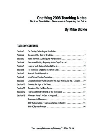 Onething 2008 Teaching Notes - Mike Bickle