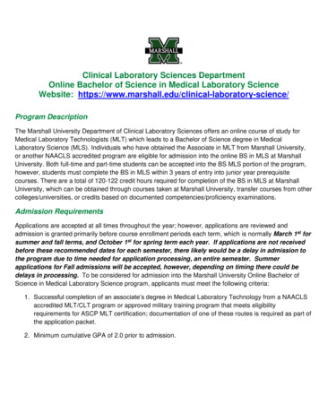 Clinical Laboratory Sciences Department Online Bachelor . - Marshall.edu