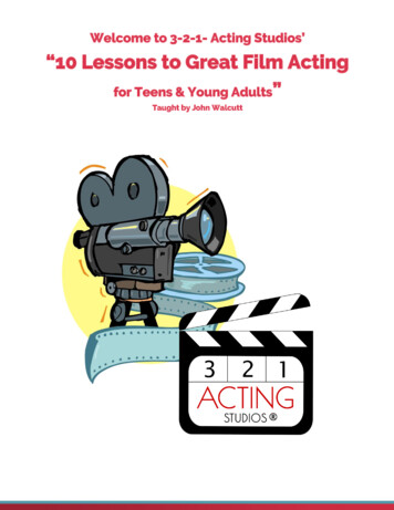 Welcome To 3-2-1- Acting Studios’ 1 “10 Lessons To Great .