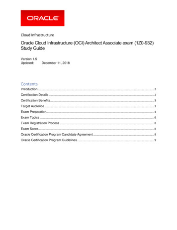 Oracle Cloud Infrastructure (OCI) Architect Associate Exam .