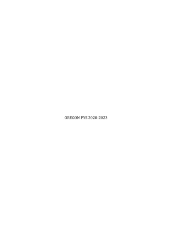 Oregon PYs 2020-2023 - Oregon.gov : State Of Oregon