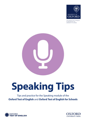 Speaking Tips - Oxford University Press