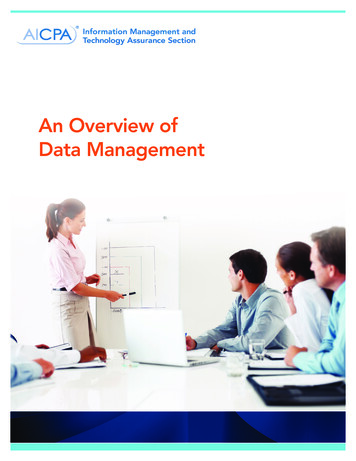 An Overview Of Data Management - AICPA