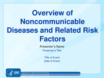 Overview Of Noncommunicable Diseases And Related Risk 