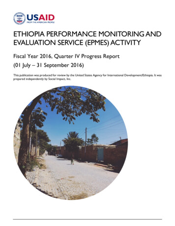 Ethiopia Performance Monitoring And Evaluation Service (Epmes) Activity