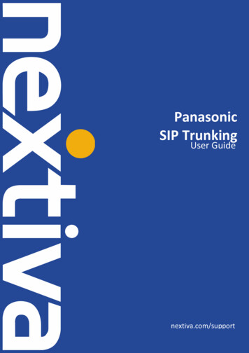Panasonic SIP Trunking - Nextiva