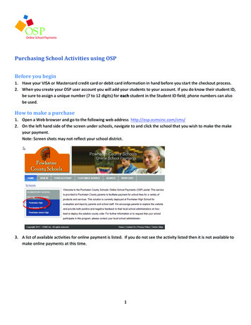 Purchasing School Activities Using OSP - HCPSS