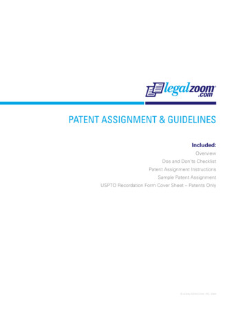 PATENT ASSIGNMENT & GUIDELINES - LegalZoom