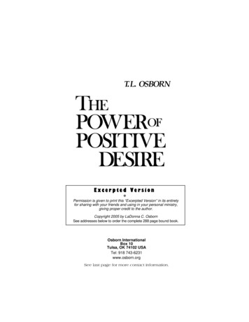 T.L. OSBORN THE POWER OF POSITIVE DESIRE