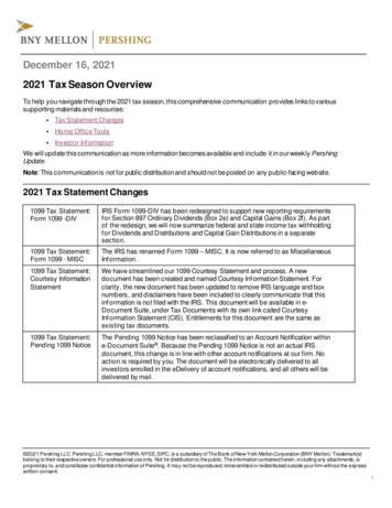 December 16, 2021 2021 Tax Season Overview