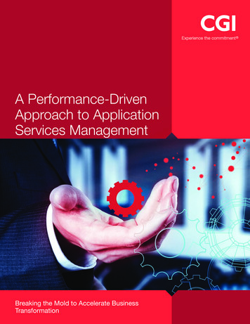 A Performance-Driven Approach To Application Services Management - CGI