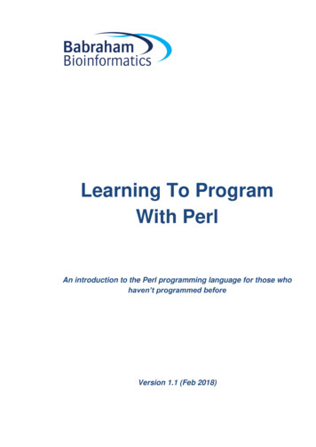 Learning To Program With Perl