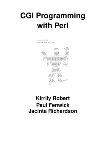 CGI Programming With Perl - Perl Training