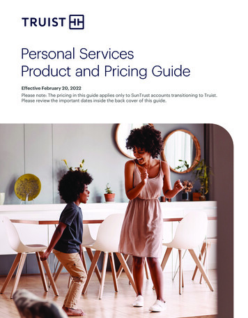 Personal Services Product And Pricing Guide - Truist