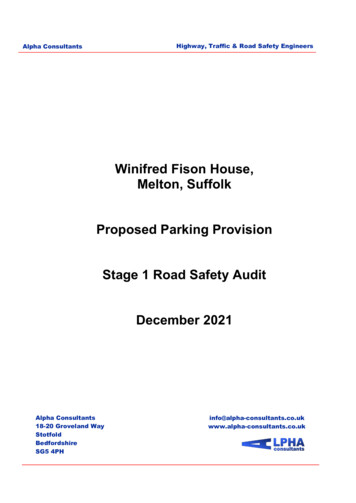 Winifred Fison House, Melton, Suffolk Proposed Parking Provision Stage .
