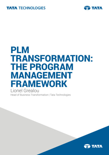 PLM TransforMaTion: The PrograM ManageMenT FraMework