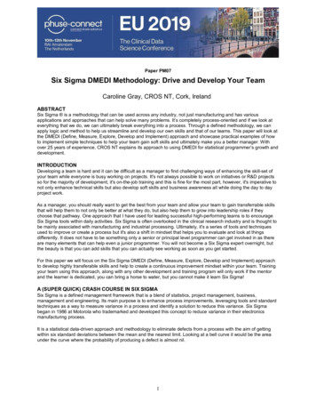 PM07: Six Sigma DMEDI Methodology: Drive And Develop 