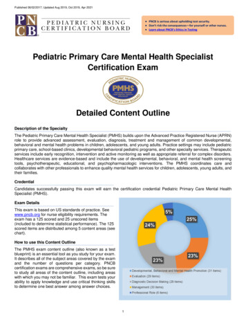 Pediatric Primary Care Mental Health Specialist .