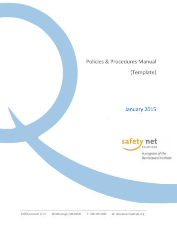 Policies & Procedures Manual (Template) January 2015