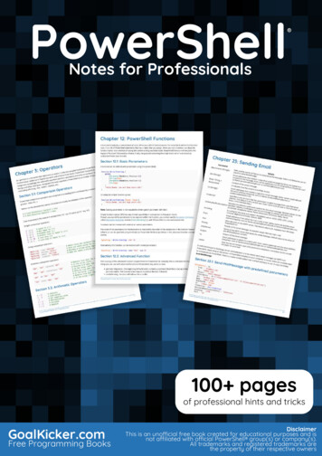 PowerShell Notes For Professionals - GoalKicker 