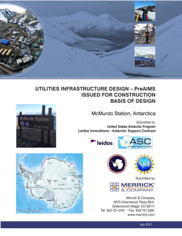 UTILITIES INFRASTRUCTURE DESIGN – PreAIMS ISSUED FOR .