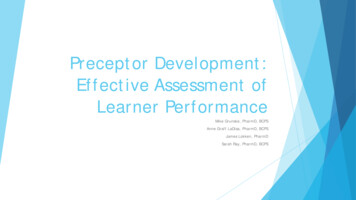Preceptor Development: Effective Assessment Of Learner .
