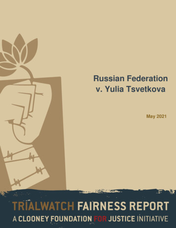 Russian Federation V. Yulia Tsvetkova