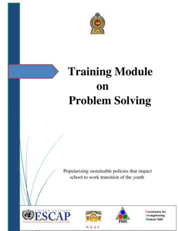 Training Module On Problem Solving - Unescapsdd 