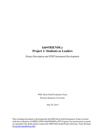 Kid FRIENDLy Project 1: Students As Leaders