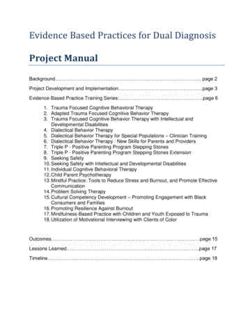 Evidence Based Practices For Dual Diagnosis Project Manual