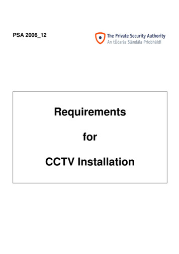 Requirements For CCTV Installation - EQA Management System And Security .