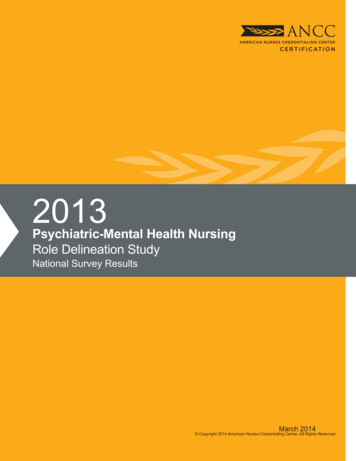 Psychiatric-Mental Health Nursing Role Delineation 