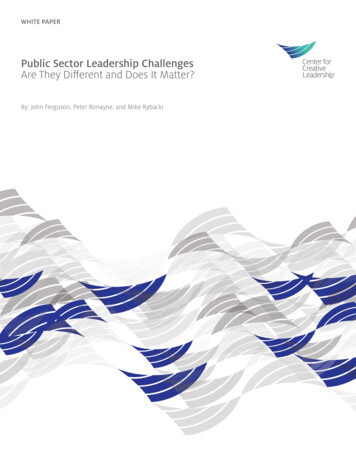 Public Sector Leadership Challenges Are They Different 