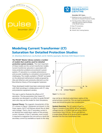 Modeling Current Transformer (CT) Saturation For Detailed .