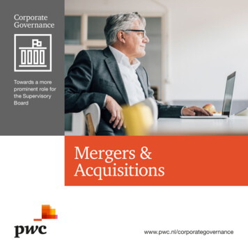 Mergers & Acquisitions - PwC