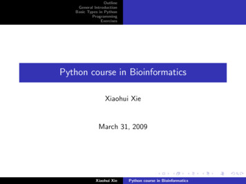 Python Course In Bioinformatics