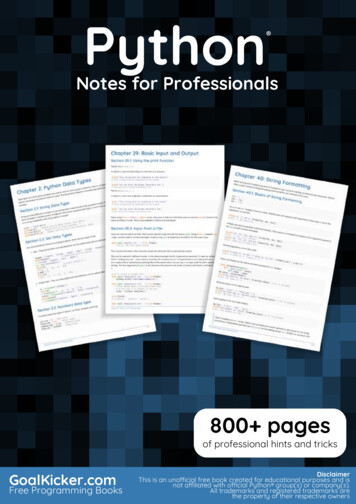 Python Notes For Professionals - GoalKicker 