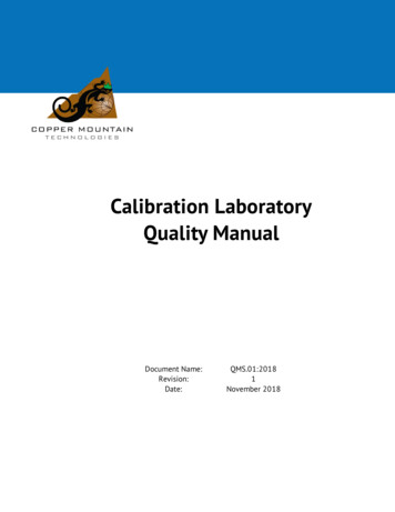 Calibration Laboratory Quality Manual