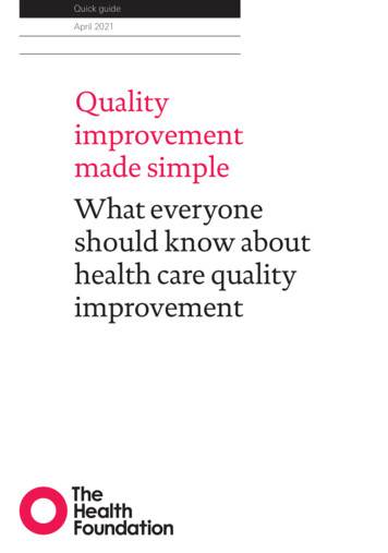 Quality Improvement Made Simple - Health Foundation