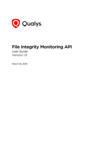 File Integrity Monitoring API - Qualys